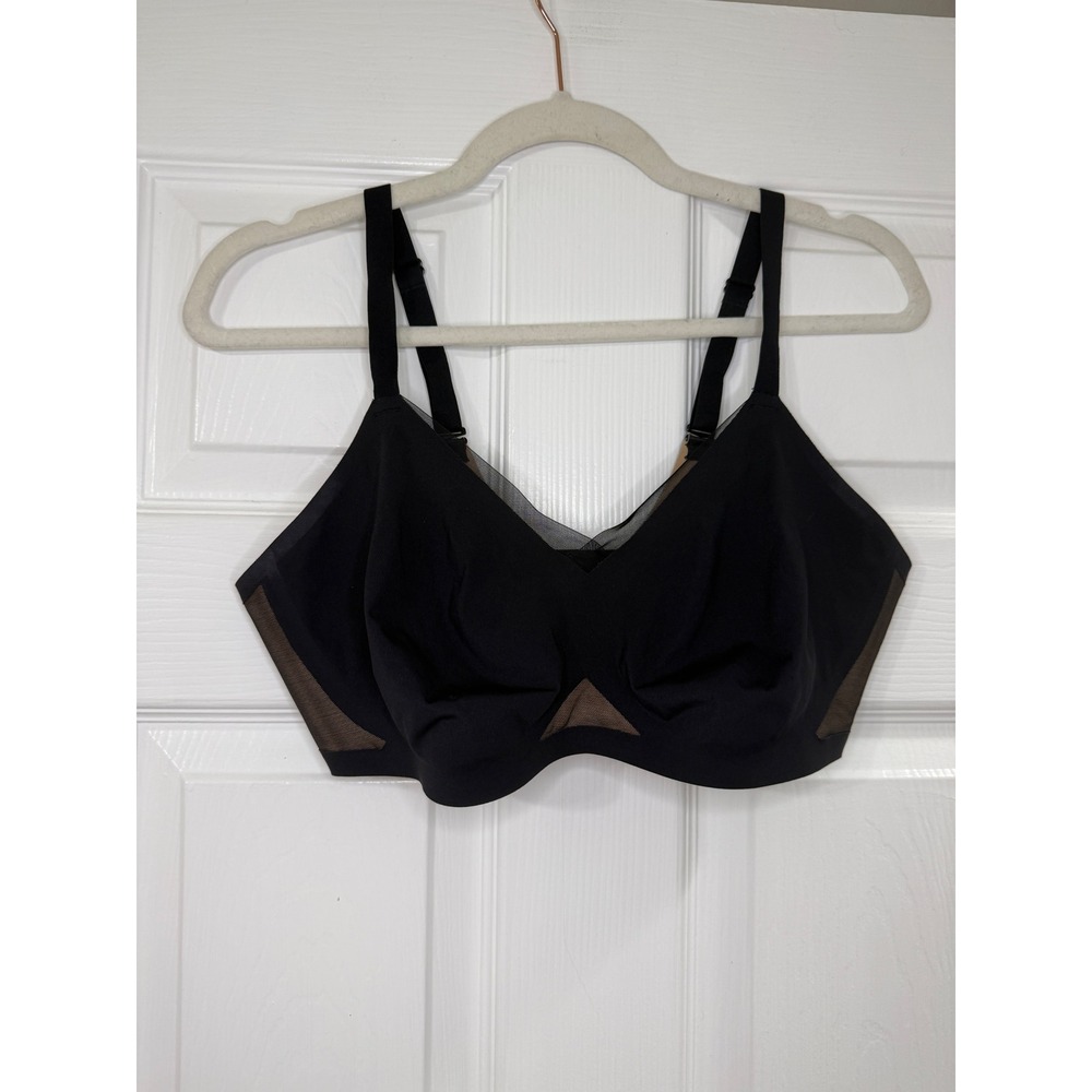 Honeylove Crossover Bra Women Size L 38B/C Black Excellent Wire-Free Mesh Detail - Picture 2 of 6